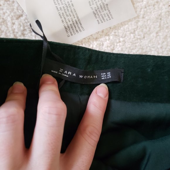 100% GENUINE LEATHER GREEN SKIRTS - ZARA - Picture 8 of 11